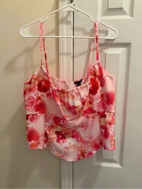 Pink Floral Tank Top